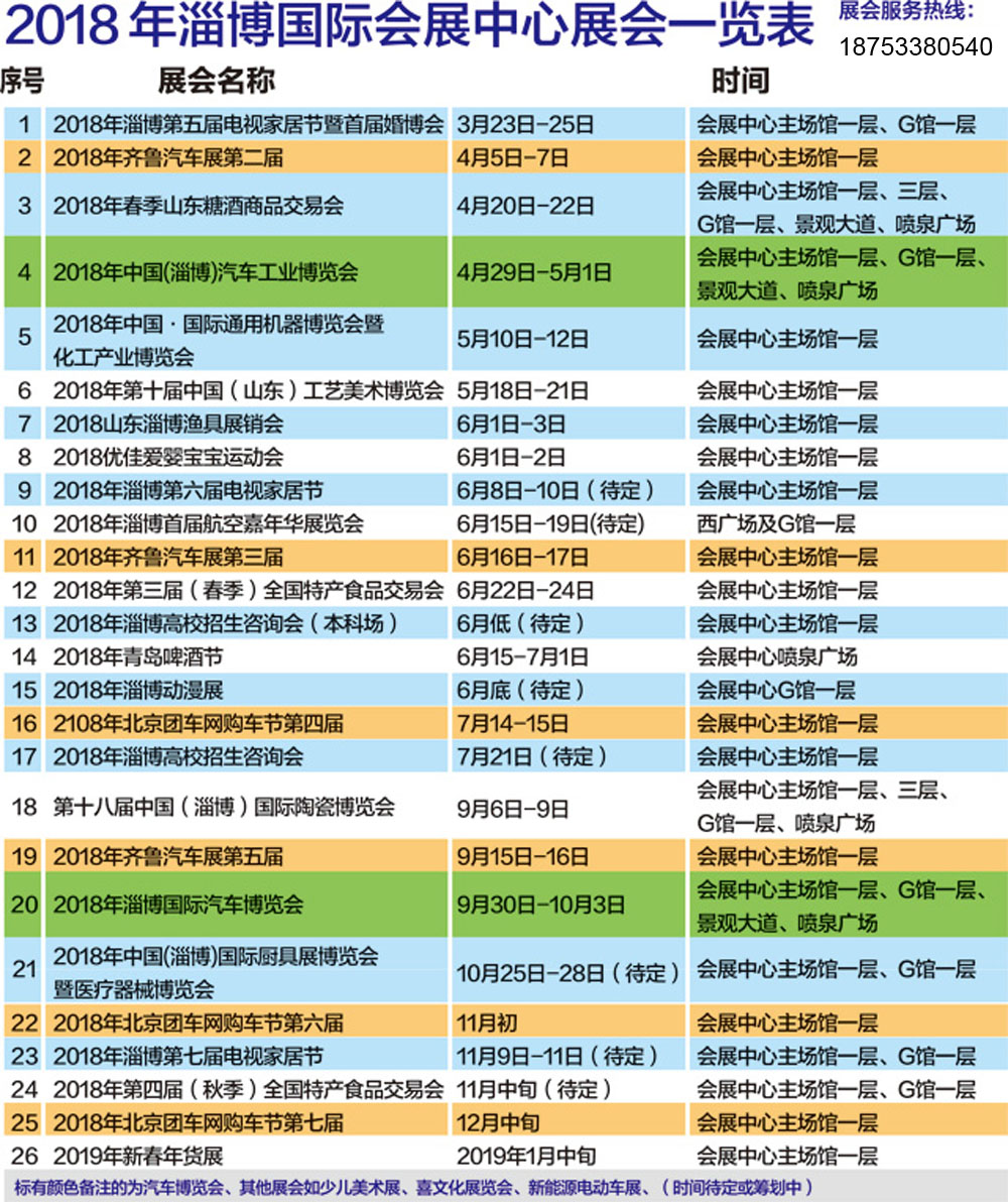 淄博会展中心会展排期